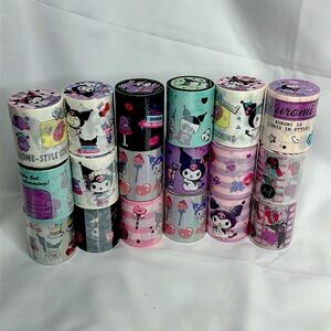Sanrio Kuromi Sparkle Washi Tape 2 Roll Pack